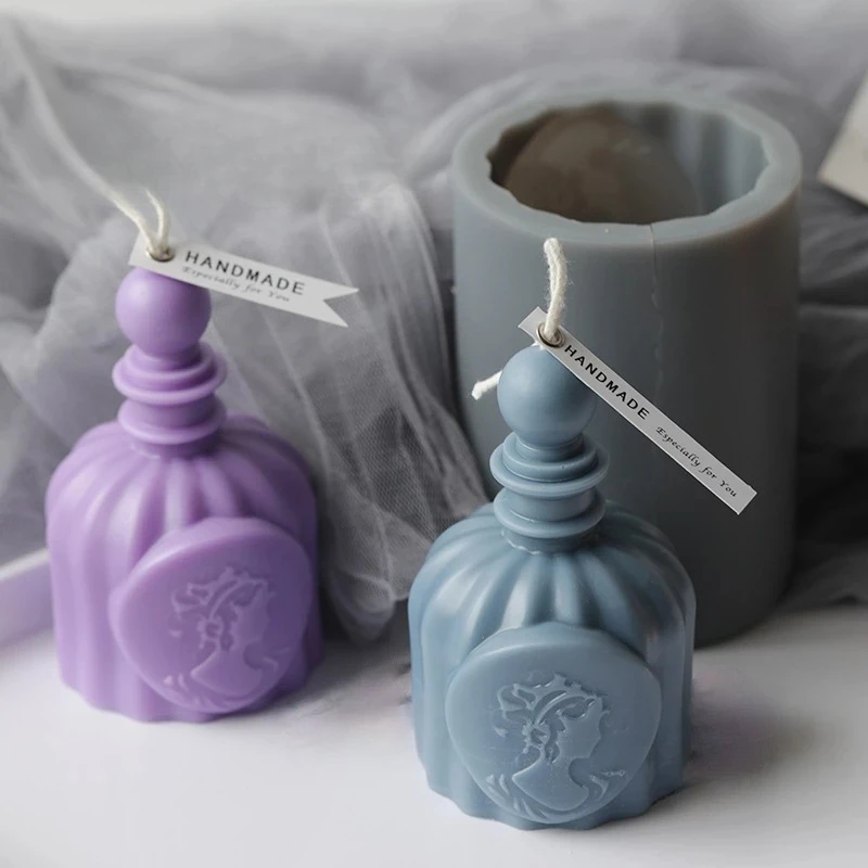 Candle Making And Perfume - 3D Perfume Bottle Silicone Candle Mold