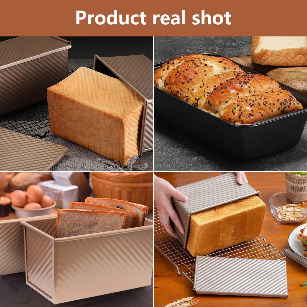 Rectangle Loaf Pan Baking Toas - огляд і ціна Tin Container Lid