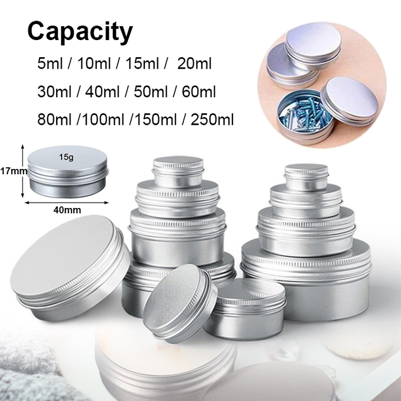 1/5/10pcs 5-250ml Empty Silver - огляд і ціна Tin Container Lid
