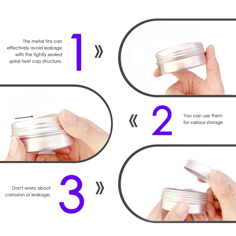 1/5/10pcs 5-250ml Empty Silver - огляд і ціна Tin Container Lid