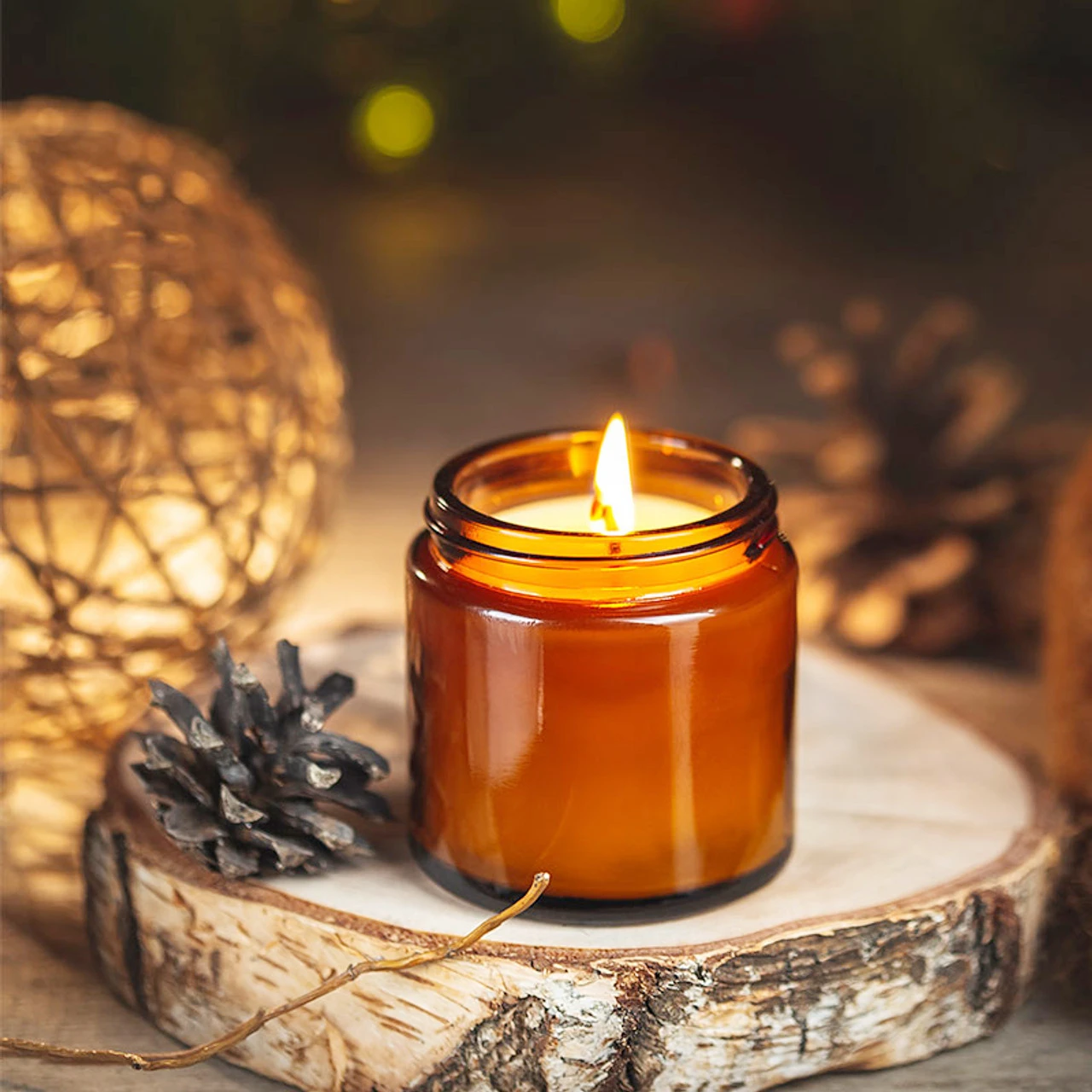 Glass Candle Jars, 4oz Amber R - огляд і ціна Candle Making Jars With Lids