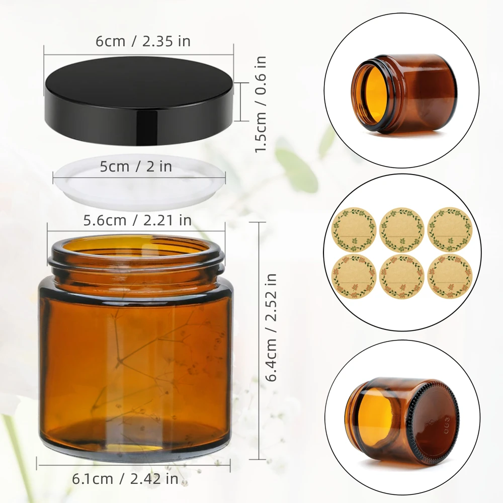 Glass Candle Jars, 4oz Amber R - огляд і ціна Candle Making Jars With Lids
