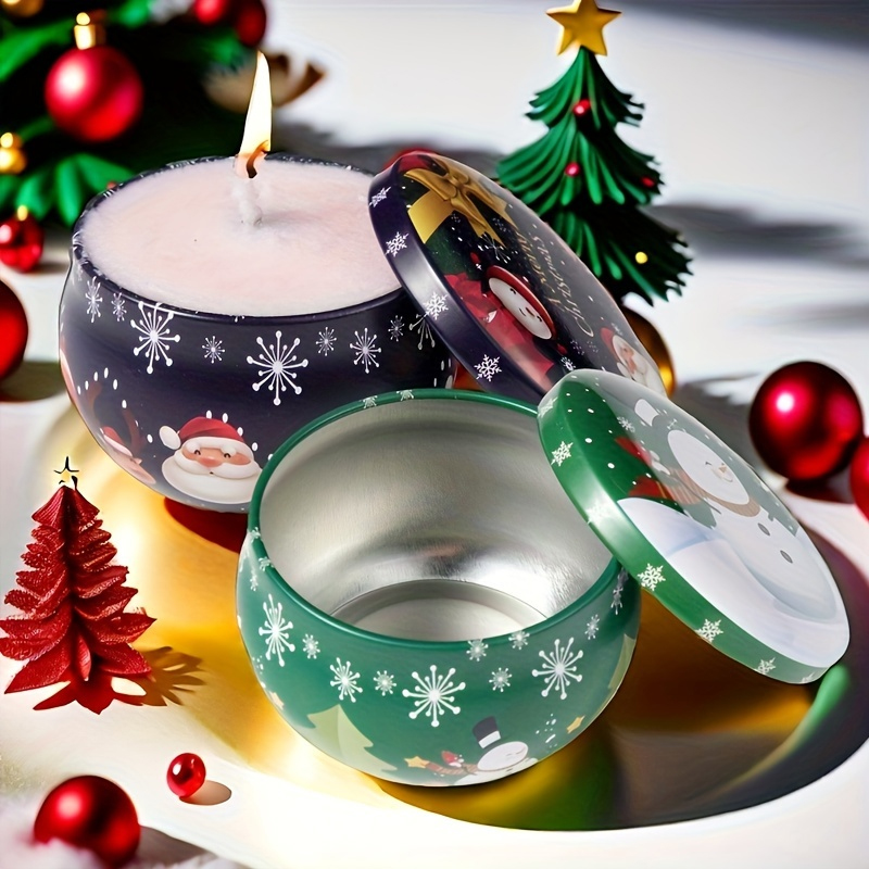 Round Christmas Tinplate Empty - огляд і ціна Tin Container Lid